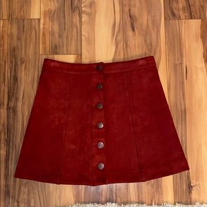 Burgundy mini skirt